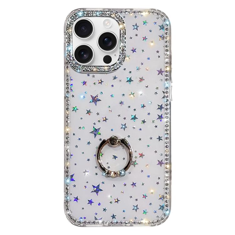 เคสโทรศัพท์ไฮบริด TPU PC IMD สองด้านประดับเพชรพร้อมที่จับแหวน สำหรับ iPhone 17 Pro Max, สำหรับ iPhone 17 Pro, สำหรับ iPhone 17, สำหรับ iPhone Air, สำหรับ iPhone 16 Pro Max, สำหรับ iPhone 16 Pro, สำหรับ iPhone 16 Plus, สำหรับ iPhone 16