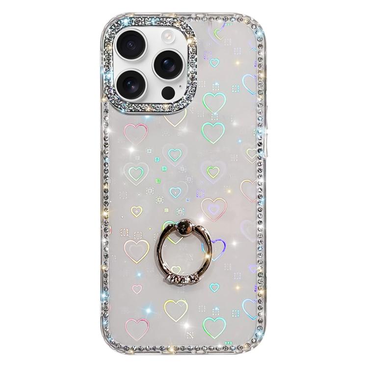 เคสโทรศัพท์ไฮบริด TPU PC IMD สองด้านประดับเพชรพร้อมที่จับแหวน สำหรับ iPhone 17 Pro Max, สำหรับ iPhone 17 Pro, สำหรับ iPhone 17, สำหรับ iPhone Air, สำหรับ iPhone 16 Pro Max, สำหรับ iPhone 16 Pro, สำหรับ iPhone 16 Plus, สำหรับ iPhone 16