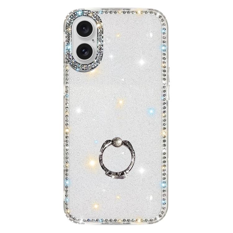 เคสโทรศัพท์ไฮบริด TPU PC IMD สองด้านประดับเพชรพร้อมที่จับแหวน สำหรับ iPhone 17 Pro Max, สำหรับ iPhone 17 Pro, สำหรับ iPhone 17, สำหรับ iPhone Air, สำหรับ iPhone 16 Pro Max, สำหรับ iPhone 16 Pro, สำหรับ iPhone 16 Plus, สำหรับ iPhone 16