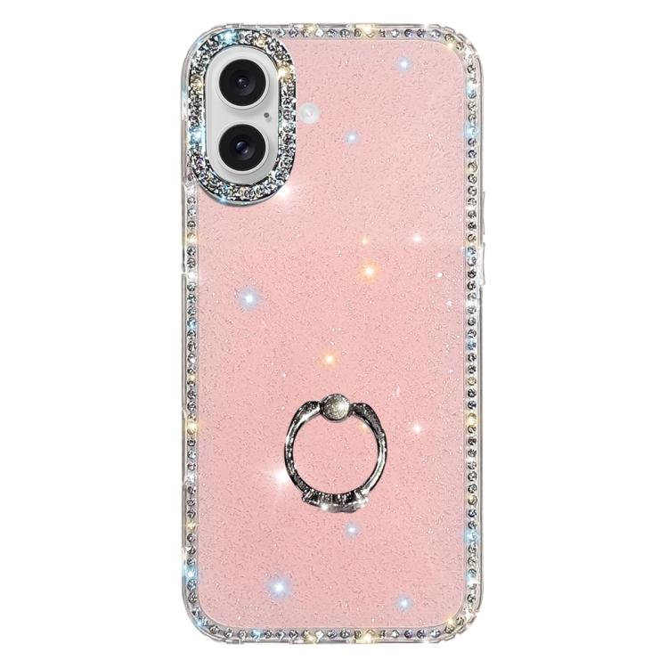เคสโทรศัพท์ไฮบริด TPU PC IMD สองด้านประดับเพชรพร้อมที่จับแหวน สำหรับ iPhone 17 Pro Max, สำหรับ iPhone 17 Pro, สำหรับ iPhone 17, สำหรับ iPhone Air, สำหรับ iPhone 16 Pro Max, สำหรับ iPhone 16 Pro, สำหรับ iPhone 16 Plus, สำหรับ iPhone 16