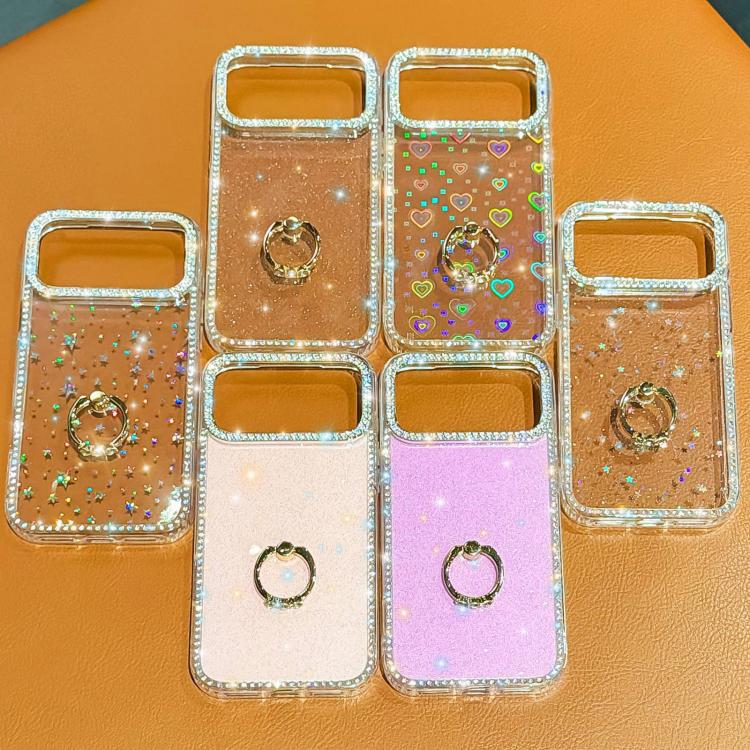 เคสโทรศัพท์ไฮบริด TPU PC IMD สองด้านประดับเพชรพร้อมที่จับแหวน สำหรับ iPhone 17 Pro Max, สำหรับ iPhone 17 Pro, สำหรับ iPhone 17, สำหรับ iPhone Air, สำหรับ iPhone 16 Pro Max, สำหรับ iPhone 16 Pro, สำหรับ iPhone 16 Plus, สำหรับ iPhone 16