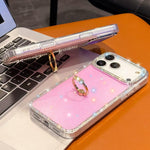 เคสโทรศัพท์ไฮบริด TPU PC IMD สองด้านประดับเพชรพร้อมที่จับแหวน สำหรับ iPhone 17 Pro Max, สำหรับ iPhone 17 Pro, สำหรับ iPhone 17, สำหรับ iPhone Air, สำหรับ iPhone 16 Pro Max, สำหรับ iPhone 16 Pro, สำหรับ iPhone 16 Plus, สำหรับ iPhone 16