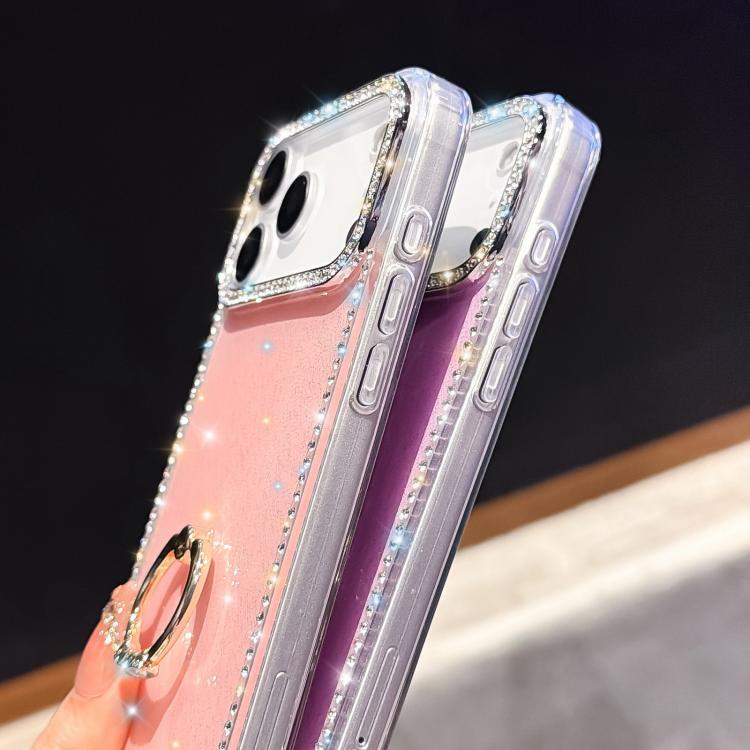 เคสโทรศัพท์ไฮบริด TPU PC IMD สองด้านประดับเพชรพร้อมที่จับแหวน สำหรับ iPhone 17 Pro Max, สำหรับ iPhone 17 Pro, สำหรับ iPhone 17, สำหรับ iPhone Air, สำหรับ iPhone 16 Pro Max, สำหรับ iPhone 16 Pro, สำหรับ iPhone 16 Plus, สำหรับ iPhone 16