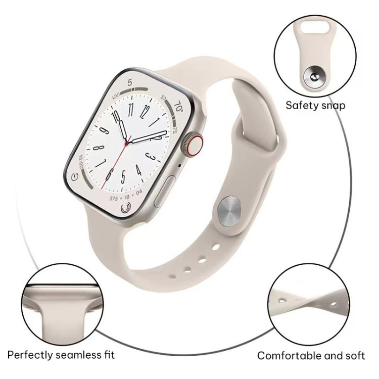 สายรัดนาฬิกาซิลิโคนหัวเข็มขัดกลับเอวเล็ก xDfind สำหรับ Apple Watch 38 / 40 / 41 / S11 42 มม.
