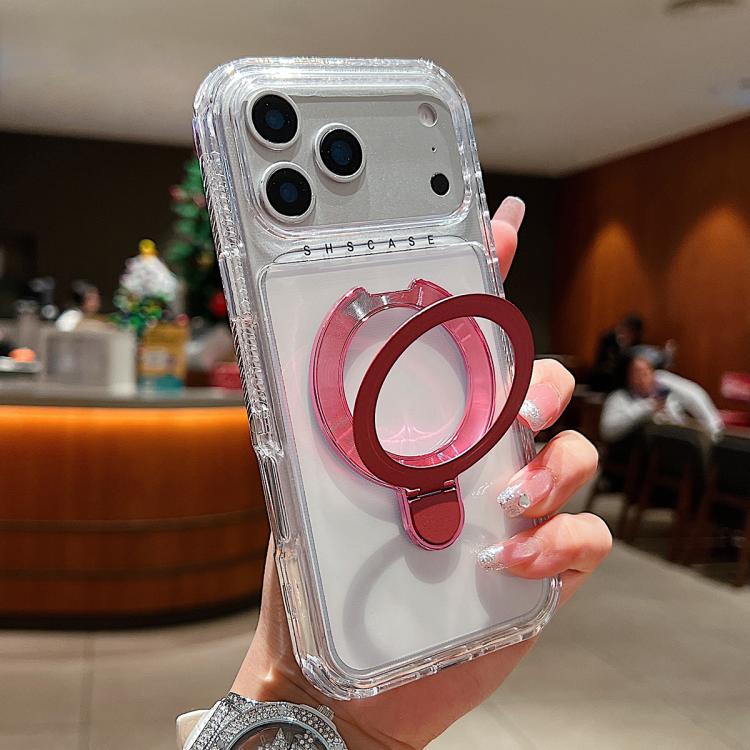 เคสโทรศัพท์แม่เหล็กพร้อมที่จับหมุนโลหะใส สำหรับ iPhone 17 Pro Max, สำหรับ iPhone 17 Pro