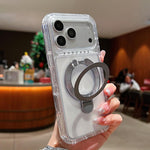 เคสโทรศัพท์แม่เหล็กพร้อมที่จับหมุนโลหะใส สำหรับ iPhone 17 Pro Max, สำหรับ iPhone 17 Pro