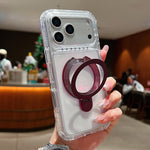เคสโทรศัพท์แม่เหล็กพร้อมที่จับหมุนโลหะใส สำหรับ iPhone 17 Pro Max, สำหรับ iPhone 17 Pro