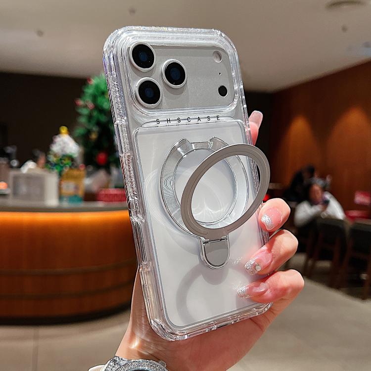 เคสโทรศัพท์แม่เหล็กพร้อมที่จับหมุนโลหะใส สำหรับ iPhone 17 Pro Max, สำหรับ iPhone 17 Pro