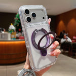 เคสโทรศัพท์แม่เหล็กพร้อมที่จับหมุนโลหะใส สำหรับ iPhone 17 Pro Max, สำหรับ iPhone 17 Pro