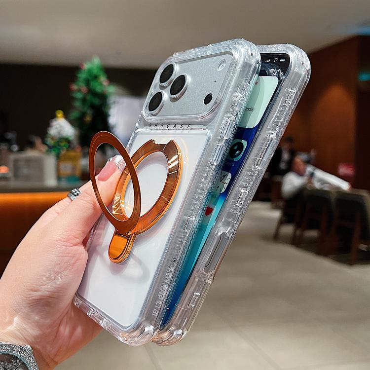 เคสโทรศัพท์แม่เหล็กพร้อมที่จับหมุนโลหะใส สำหรับ iPhone 17 Pro Max, สำหรับ iPhone 17 Pro