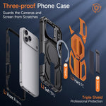 เคสโทรศัพท์กันกระแทกแม่เหล็กพร้อมที่ยึดโลหะซ่อน สำหรับ iPhone 17 Pro Max, สำหรับ iPhone 17 Pro, สำหรับ iPhone 17, สำหรับ iPhone Air, สำหรับ iPhone 16 Pro Max, สำหรับ iPhone 16 Pro, สำหรับ iPhone 16 Plus, สำหรับ iPhone 16