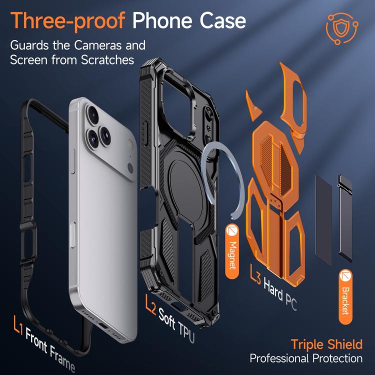เคสโทรศัพท์กันกระแทกแม่เหล็กพร้อมที่ยึดโลหะซ่อน สำหรับ iPhone 17 Pro Max, สำหรับ iPhone 17 Pro, สำหรับ iPhone 17, สำหรับ iPhone Air, สำหรับ iPhone 16 Pro Max, สำหรับ iPhone 16 Pro, สำหรับ iPhone 16 Plus, สำหรับ iPhone 16