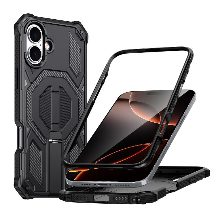 เคสโทรศัพท์กันกระแทกแม่เหล็กพร้อมที่ยึดโลหะซ่อน สำหรับ iPhone 17 Pro Max, สำหรับ iPhone 17 Pro, สำหรับ iPhone 17, สำหรับ iPhone Air, สำหรับ iPhone 16 Pro Max, สำหรับ iPhone 16 Pro, สำหรับ iPhone 16 Plus, สำหรับ iPhone 16