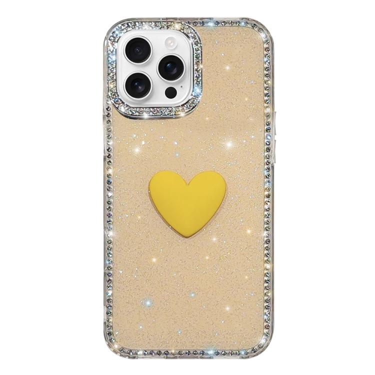 เคสโทรศัพท์ IMD หัวใจรักสองด้านประดับคริสตัลแฟลช สำหรับ iPhone 16 Pro Max, สำหรับ iPhone 16 Pro, สำหรับ iPhone 16 Plus, สำหรับ iPhone 16, สำหรับ iPhone 15 Pro Max