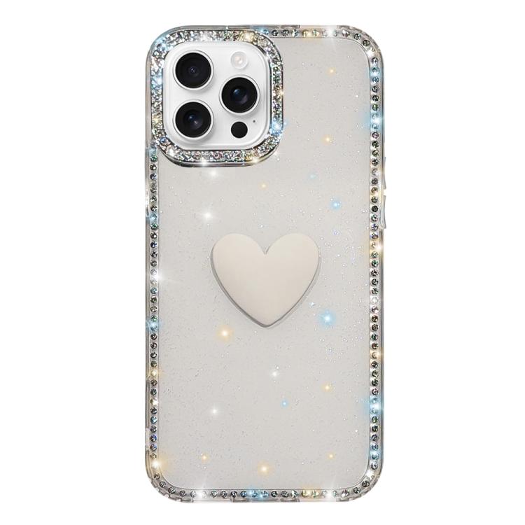 เคสโทรศัพท์ IMD หัวใจรักสองด้านประดับคริสตัลแฟลช สำหรับ iPhone 16 Pro Max, สำหรับ iPhone 16 Pro, สำหรับ iPhone 16 Plus, สำหรับ iPhone 16, สำหรับ iPhone 15 Pro Max