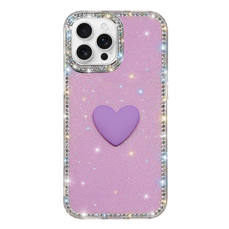 เคสโทรศัพท์ IMD หัวใจรักสองด้านประดับคริสตัลแฟลช สำหรับ iPhone 16 Pro Max, สำหรับ iPhone 16 Pro, สำหรับ iPhone 16 Plus, สำหรับ iPhone 16, สำหรับ iPhone 15 Pro Max
