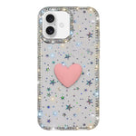 เคสโทรศัพท์ IMD หัวใจรักสองด้านประดับคริสตัลแฟลช สำหรับ iPhone 16 Pro Max, สำหรับ iPhone 16 Pro, สำหรับ iPhone 16 Plus, สำหรับ iPhone 16, สำหรับ iPhone 15 Pro Max
