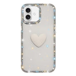 เคสโทรศัพท์ IMD หัวใจรักสองด้านประดับคริสตัลแฟลช สำหรับ iPhone 16 Pro Max, สำหรับ iPhone 16 Pro, สำหรับ iPhone 16 Plus, สำหรับ iPhone 16, สำหรับ iPhone 15 Pro Max