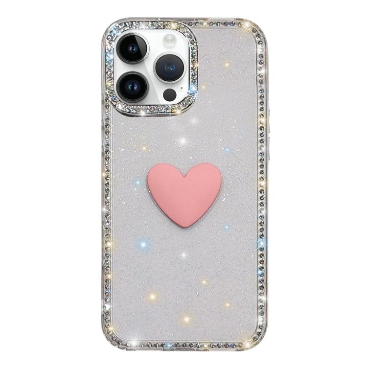 เคสโทรศัพท์ IMD หัวใจรักสองด้านประดับคริสตัลแฟลช สำหรับ iPhone 16 Pro Max, สำหรับ iPhone 16 Pro, สำหรับ iPhone 16 Plus, สำหรับ iPhone 16, สำหรับ iPhone 15 Pro Max
