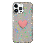 เคสโทรศัพท์ IMD หัวใจรักสองด้านประดับคริสตัลแฟลช สำหรับ iPhone 16 Pro Max, สำหรับ iPhone 16 Pro, สำหรับ iPhone 16 Plus, สำหรับ iPhone 16, สำหรับ iPhone 15 Pro Max