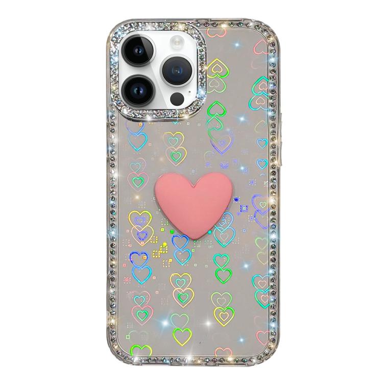 เคสโทรศัพท์ IMD หัวใจรักสองด้านประดับคริสตัลแฟลช สำหรับ iPhone 16 Pro Max, สำหรับ iPhone 16 Pro, สำหรับ iPhone 16 Plus, สำหรับ iPhone 16, สำหรับ iPhone 15 Pro Max