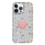 เคสโทรศัพท์ IMD หัวใจรักสองด้านประดับคริสตัลแฟลช สำหรับ iPhone 16 Pro Max, สำหรับ iPhone 16 Pro, สำหรับ iPhone 16 Plus, สำหรับ iPhone 16, สำหรับ iPhone 15 Pro Max