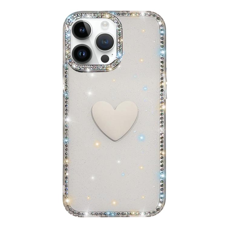 เคสโทรศัพท์ IMD หัวใจรักสองด้านประดับคริสตัลแฟลช สำหรับ iPhone 16 Pro Max, สำหรับ iPhone 16 Pro, สำหรับ iPhone 16 Plus, สำหรับ iPhone 16, สำหรับ iPhone 15 Pro Max