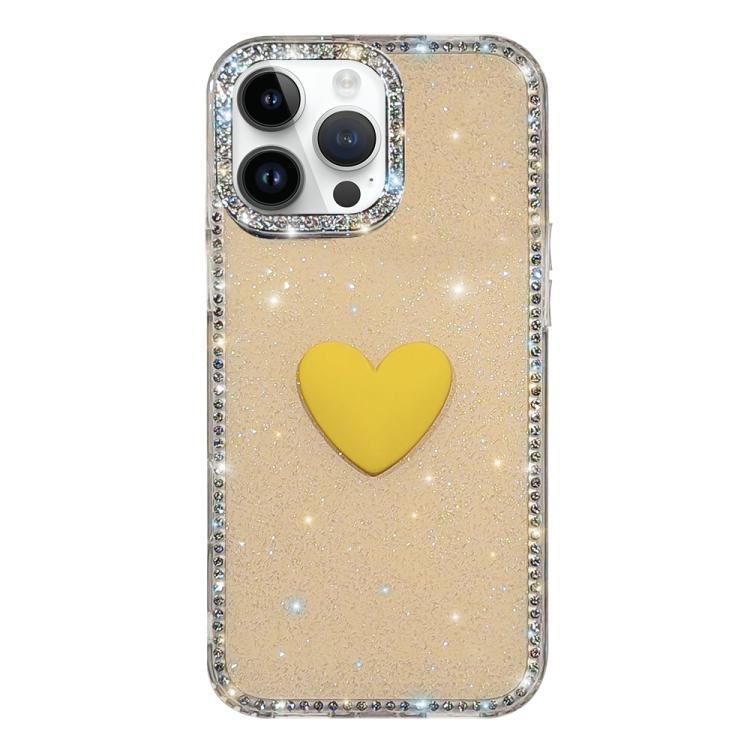 เคสโทรศัพท์ IMD หัวใจรักสองด้านประดับคริสตัลแฟลช สำหรับ iPhone 16 Pro Max, สำหรับ iPhone 16 Pro, สำหรับ iPhone 16 Plus, สำหรับ iPhone 16, สำหรับ iPhone 15 Pro Max