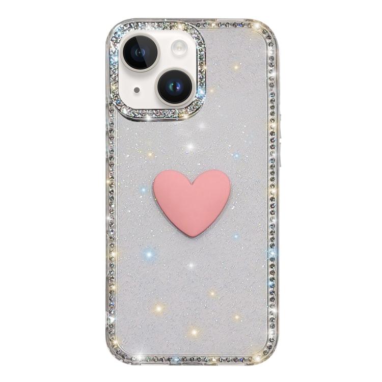 Flash Rhinestone Double-sided IMD Love Heart Phone Case, For iPhone 13 Pro Max, For iPhone 13 Pro, For iPhone 13