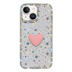 Flash Rhinestone Double-sided IMD Love Heart Phone Case, For iPhone 13 Pro Max, For iPhone 13 Pro, For iPhone 13