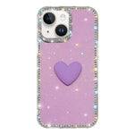 Flash Rhinestone Double-sided IMD Love Heart Phone Case, For iPhone 13 Pro Max, For iPhone 13 Pro, For iPhone 13