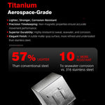 นาฬิกา NORTH EDGE TRITON-TI โลหะผสมไทเทเนียม ชาร์จพลังงานแสงอาทิตย์ นาฬิกาดำน้ำมืออาชีพกลางแจ้ง