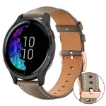 xDfind Flat Head Rose Gold Buckle Black Shark Fine Grain Vegan Leather Watch Band, 18mm, 20mm