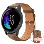 xDfind Flat Head Rose Gold Buckle Black Shark Fine Grain Vegan Leather Watch Band, 18mm, 20mm