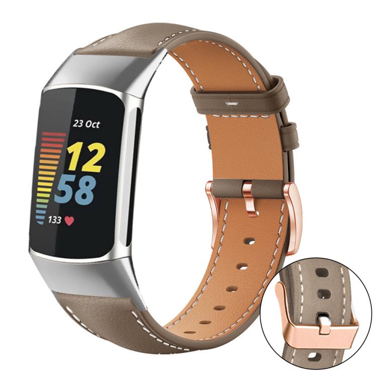 xDfind Rose Gold Buckle Black Shark Fine Grain Vegan Leather Watch Band, For Fitbit Charge 6 / 5, For Fitbit Versa 4 / 3 / Sense2 / 1, For Fitbit Versa 2/Versa/Versa Lite/Blaze, For Fitbit Charge 4 / 3