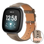 xDfind Rose Gold Buckle Black Shark Fine Grain Vegan Leather Watch Band, For Fitbit Charge 6 / 5, For Fitbit Versa 4 / 3 / Sense2 / 1, For Fitbit Versa 2/Versa/Versa Lite/Blaze, For Fitbit Charge 4 / 3