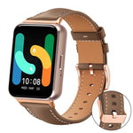 xDfind Rose Gold Buckle Black Shark Fine Grain Vegan Leather Watch Band, For Samsung Galaxy Watch7 / FE / 6 / 5 / 4, For Samsung Galaxy Fit3