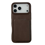 เคสโทรศัพท์กันกระแทกพร้อมที่ยึดกระจกลายหนังลูกแกะ สำหรับ iPhone 17 Pro Max, สำหรับ iPhone 17 Pro