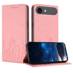 เคสโทรศัพท์หนังวีแกนแม่เหล็กลายดอกทิวลิปผีเสื้อ สำหรับ iPhone Air, สำหรับ iPhone 16 Pro Max, สำหรับ iPhone 16 Pro, สำหรับ iPhone 16 Plus