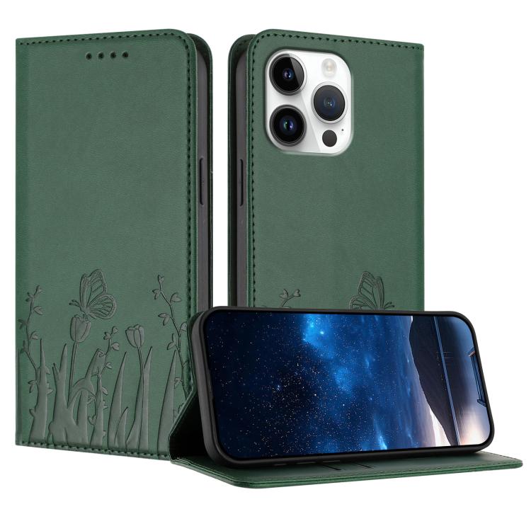 เคสโทรศัพท์หนังวีแกนแม่เหล็กลายดอกทิวลิปผีเสื้อ สำหรับ iPhone Air, สำหรับ iPhone 16 Pro Max, สำหรับ iPhone 16 Pro, สำหรับ iPhone 16 Plus