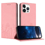 เคสโทรศัพท์หนังวีแกนแม่เหล็กลายดอกทิวลิปผีเสื้อ สำหรับ iPhone Air, สำหรับ iPhone 16 Pro Max, สำหรับ iPhone 16 Pro, สำหรับ iPhone 16 Plus