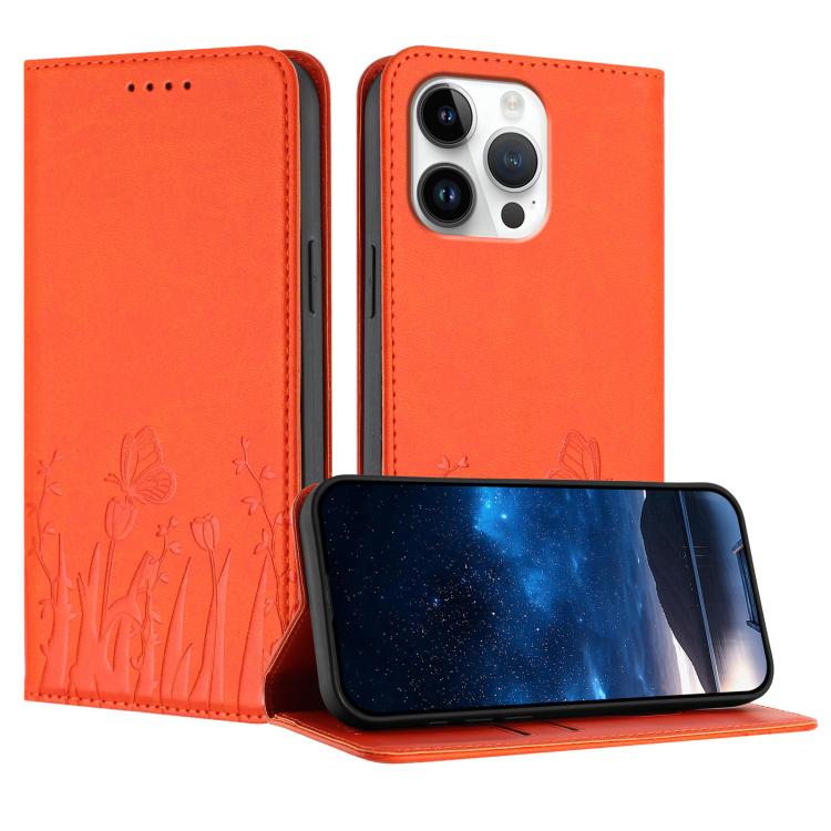 เคสโทรศัพท์หนังวีแกนแม่เหล็กลายดอกทิวลิปผีเสื้อ สำหรับ iPhone Air, สำหรับ iPhone 16 Pro Max, สำหรับ iPhone 16 Pro, สำหรับ iPhone 16 Plus