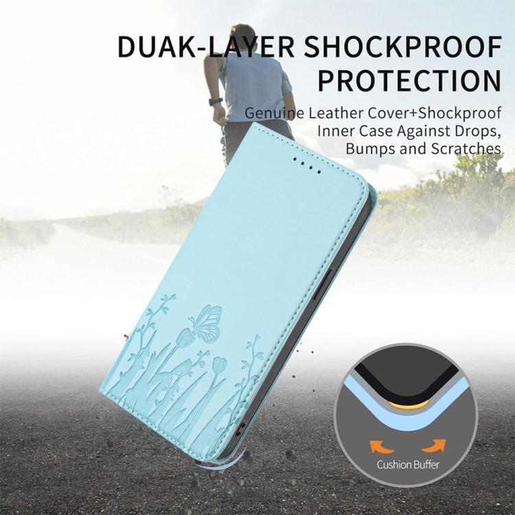 เคสโทรศัพท์หนังวีแกนแม่เหล็กลายดอกทิวลิปผีเสื้อ สำหรับ iPhone 17e / 16e, สำหรับ iPhone 17 Pro Max, สำหรับ iPhone 17 Pro, สำหรับ iPhone 17