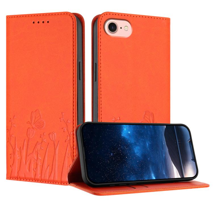 เคสโทรศัพท์หนังวีแกนแม่เหล็กลายดอกทิวลิปผีเสื้อ สำหรับ iPhone 17e / 16e, สำหรับ iPhone 17 Pro Max, สำหรับ iPhone 17 Pro, สำหรับ iPhone 17