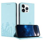 Tulips Butterfly Pattern Magnetic Vegan Leather Phone Case, For iPhone 14 Pro Max, For iPhone SE 2022 / SE 2020 / 7 / 8, For iPhone 13 Pro Max, For iPhone 13 Pro
