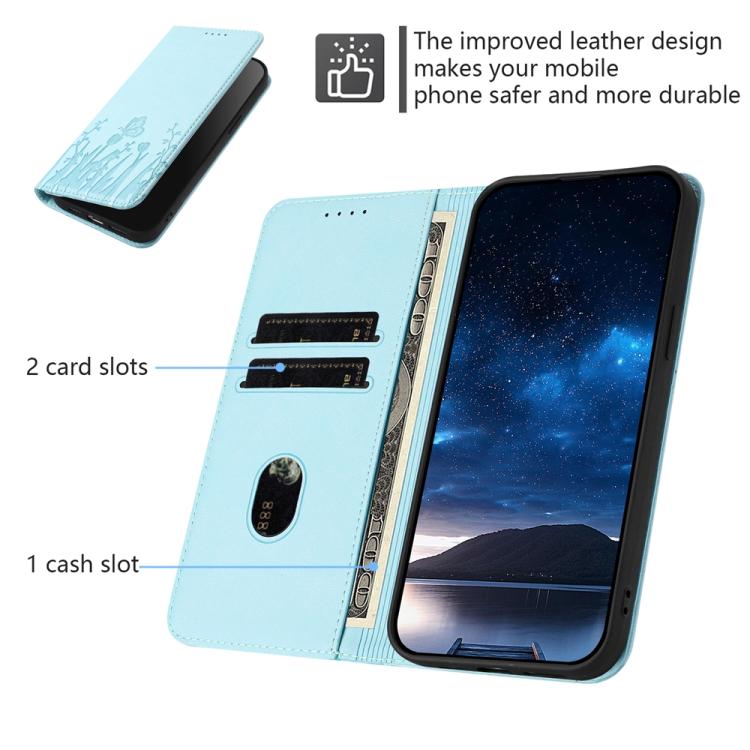 Tulips Butterfly Pattern Magnetic Vegan Leather Phone Case, For iPhone 13, For iPhone 13 mini, For iPhone 12 / 12 Pro, For iPhone 12 Pro Max