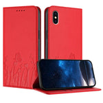 Tulips Butterfly Pattern Magnetic Vegan Leather Phone Case, For iPhone X / XS, For iPhone XS Max, For iPhone XR, For iPhone 8 Plus / 7 Plus