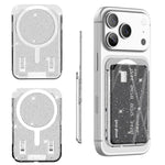 Glitter Clear Magnetic Phone Back Sticker Card Slots Bag
