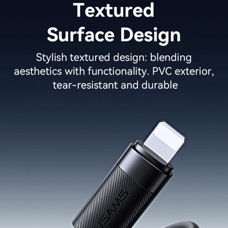 USAMS SJ778 สายชาร์จข้อมูล USB เป็น 8pin 2.4A ชาร์จเร็ว, USB เป็น 8pin