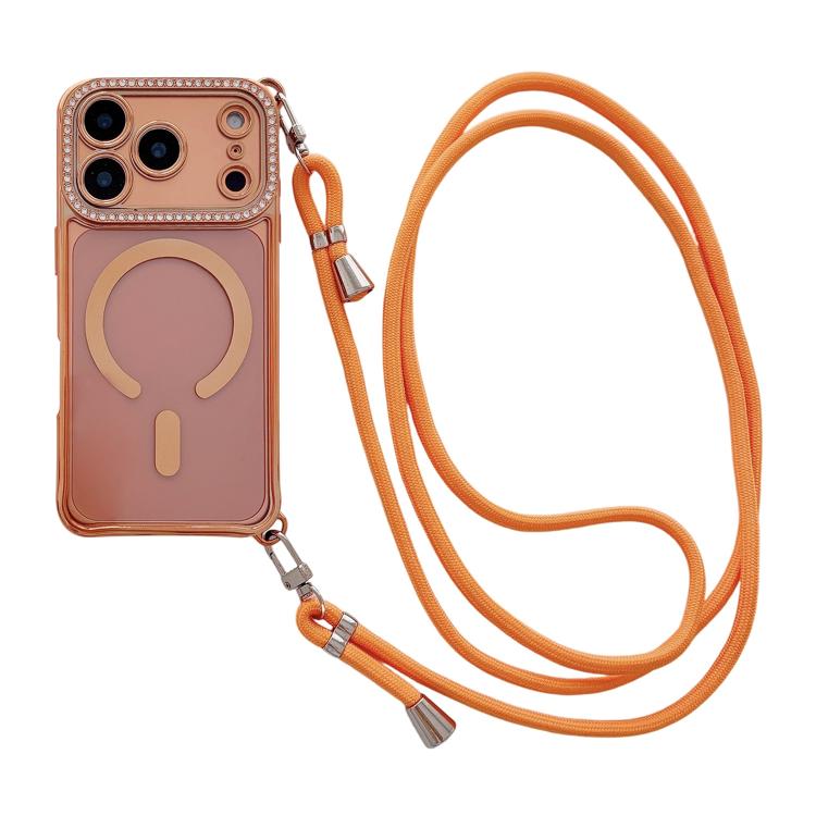 เคสโทรศัพท์แม่เหล็กอะคริลิคใสประดับเพชรพร้อมสายคล้องไหล่ด้านขวา สำหรับ iPhone 17 Pro Max, สำหรับ iPhone 17 Pro, สำหรับ iPhone 17, สำหรับ iPhone Air, สำหรับ iPhone 16 Pro Max, สำหรับ iPhone 16 Pro, สำหรับ iPhone 16 Plus, สำหรับ iPhone 16